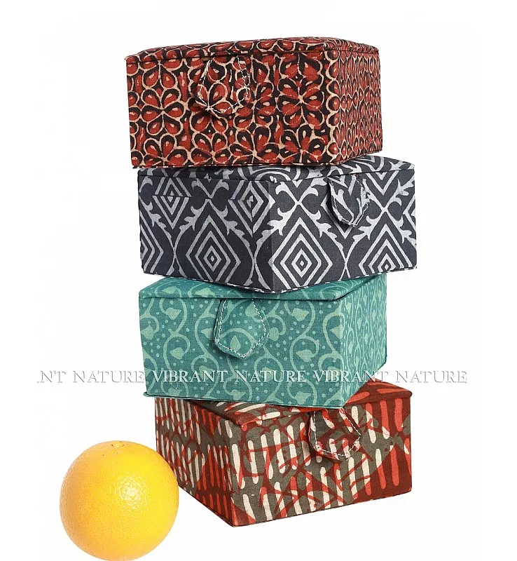 Printed Fabric Square Magnetic Gift Box
