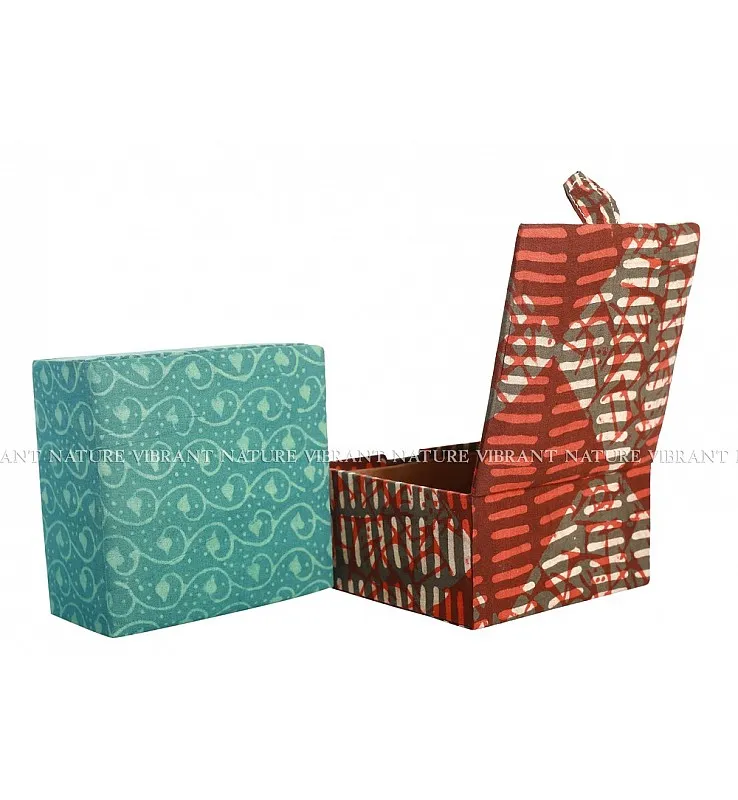 Printed Fabric Square Magnetic Gift Box