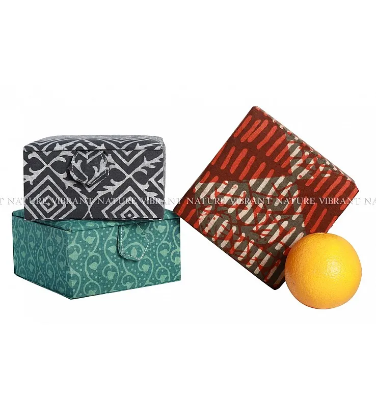 Printed Fabric Square Magnetic Gift Box