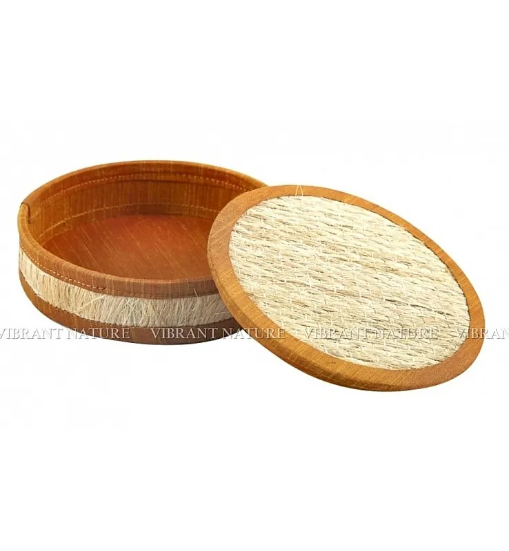 Sisal Inside Lid Round Gift Box