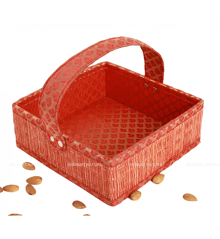 Kora Grass and Banaras Square Handle Basket