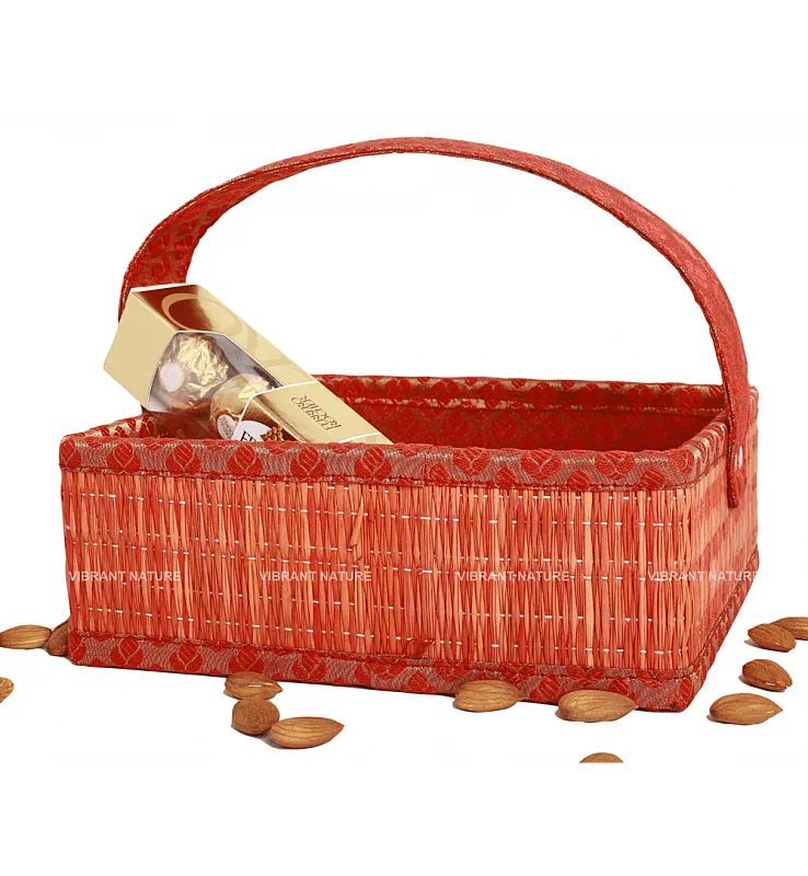 Kora Grass and Banaras Square Handle Basket