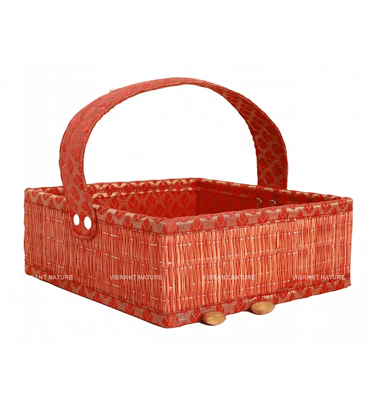 Kora Grass and Banaras Square Handle Basket