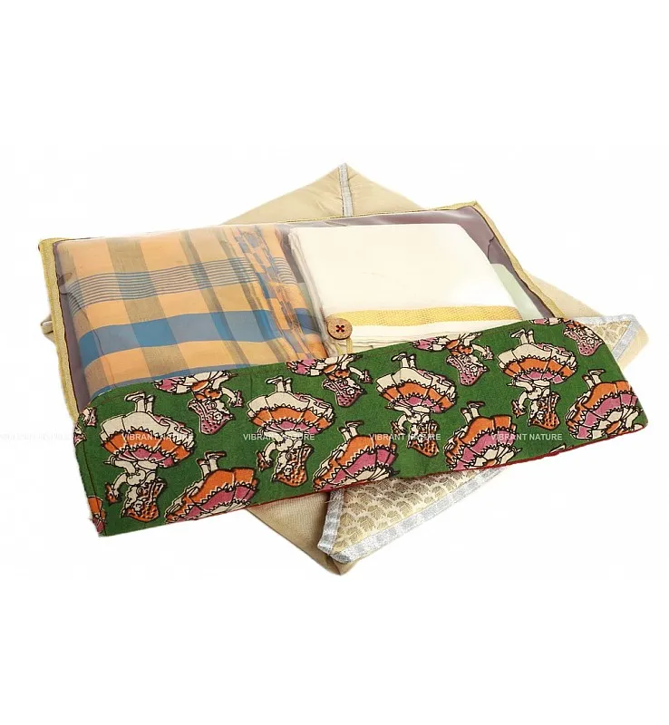 Kalamkari Transparent Saree Pouch