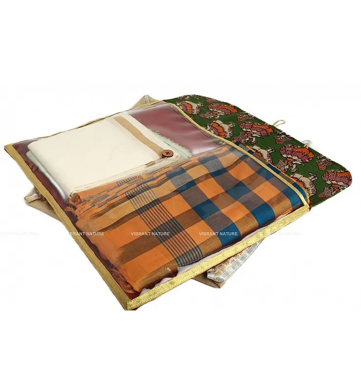 Kalamkari Transparent Saree Pouch