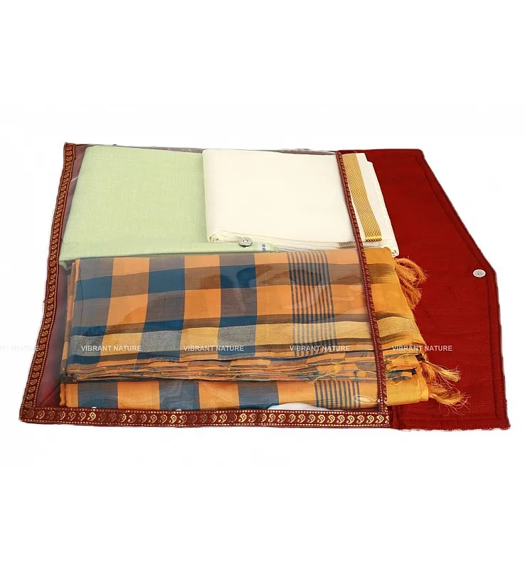 Silk Cotton Transparent Saree Pouch