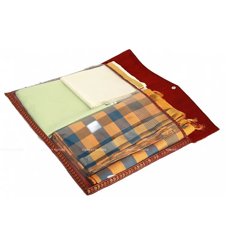 Silk Cotton Transparent Saree Pouch