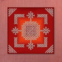 Kolam red sq Pastel Brown 