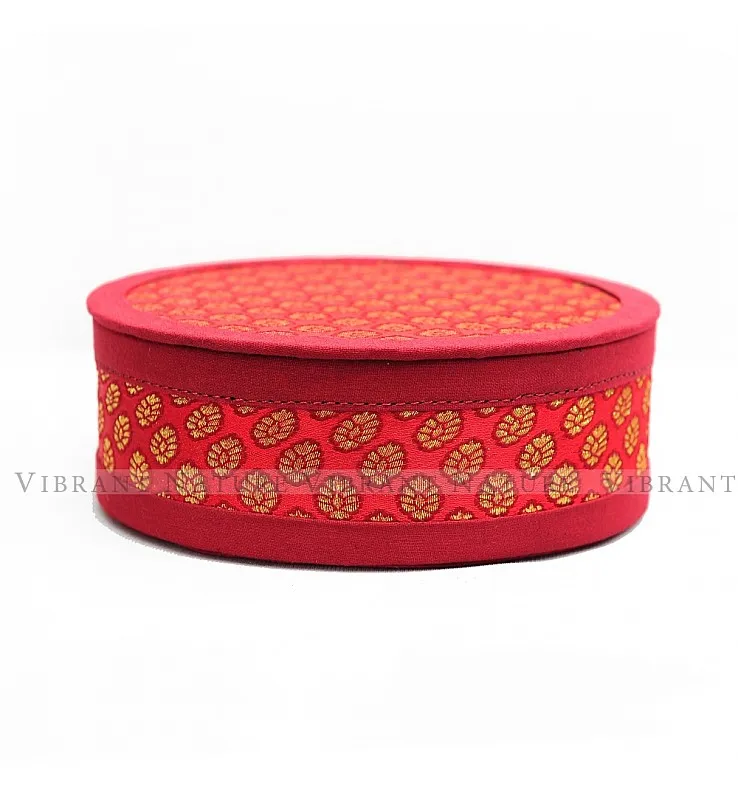 Banaras Inside Lid Round Gift Box