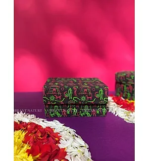 Printed Fabric Square Magnetic Gift Box