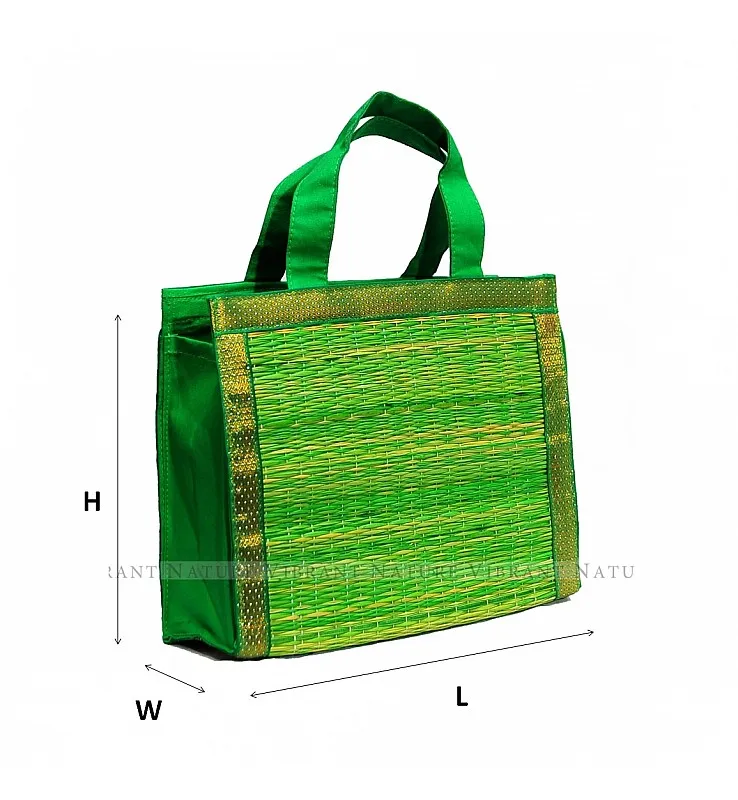 Kora Grass Cotton Handle Thamboolam Bag