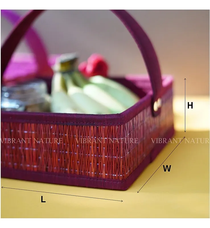 Kora Grass Square Handle Basket