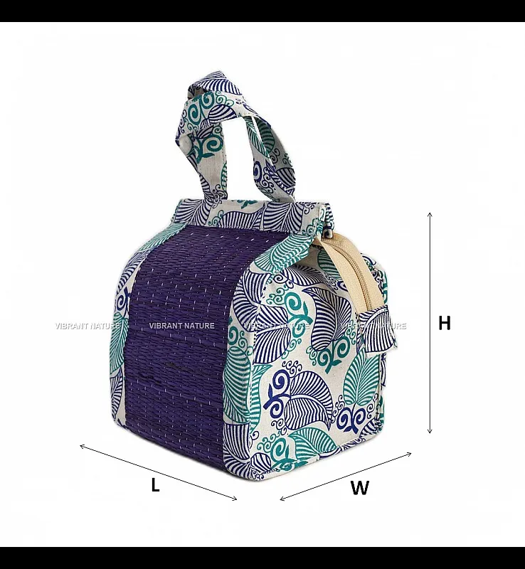 Kora Grass with Printed Fabric  Thamboolam Bag