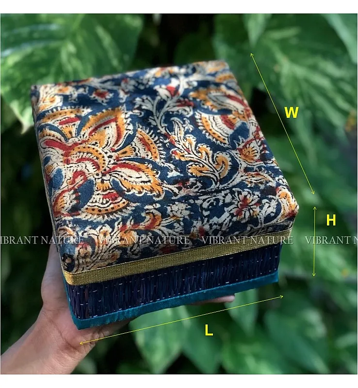 Kora Grass Kalamkari Square Box
