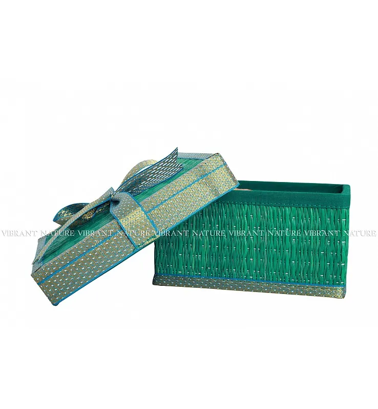 Kora Grass Square Ribbon Box