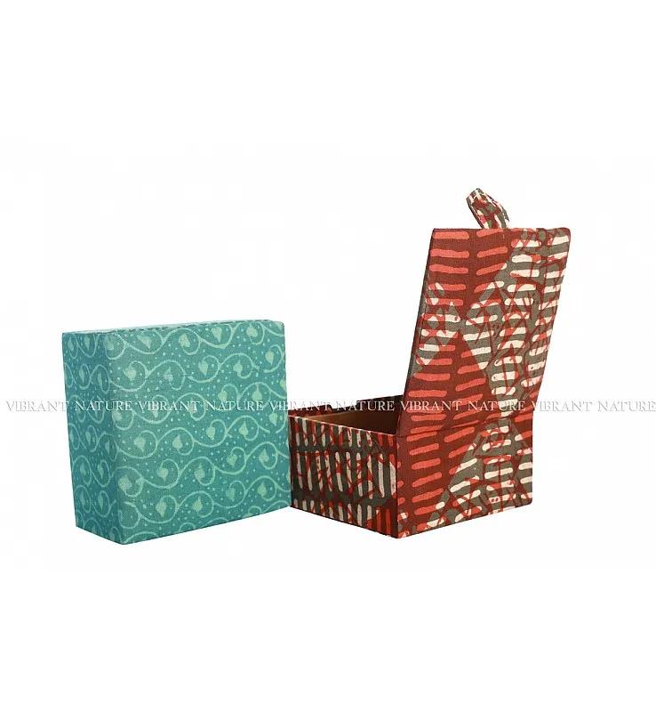 Printed Fabric Square Magnetic Gift Box