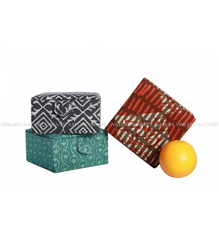 Printed Fabric Square Magnetic Gift Box