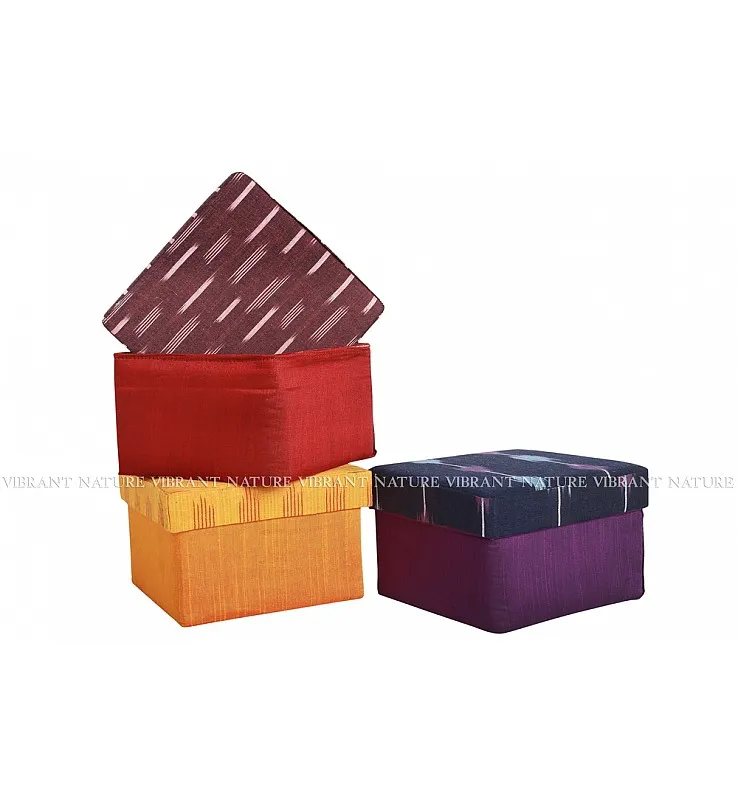 Silk Cotton and Ikath Square Gift Box