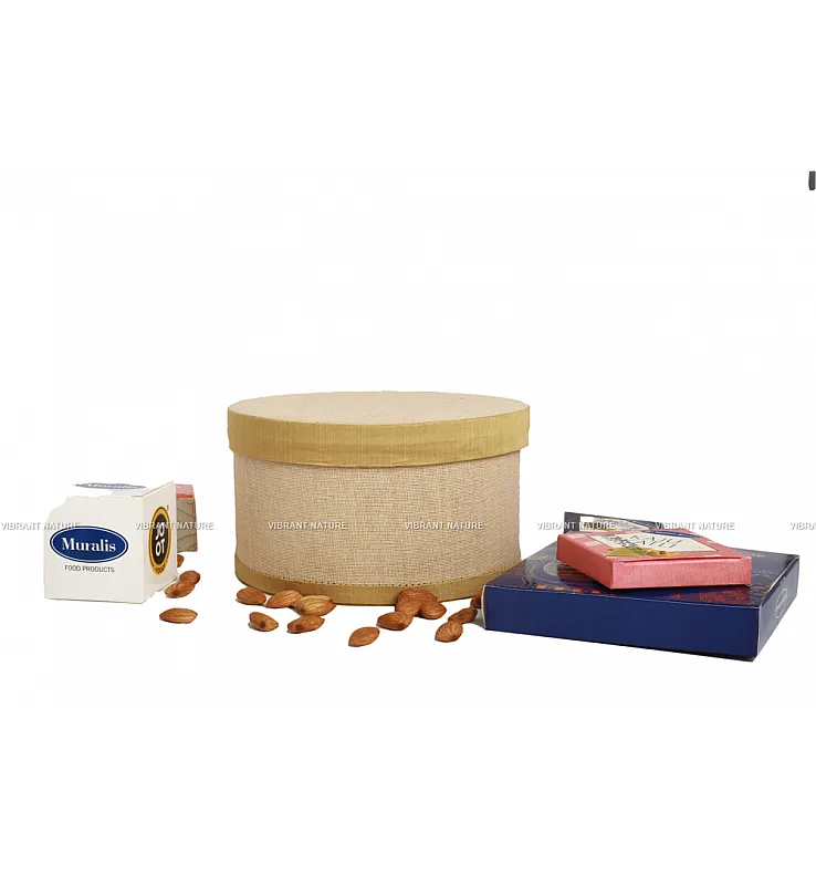 Juco with Silk Cotton Round Gift Box