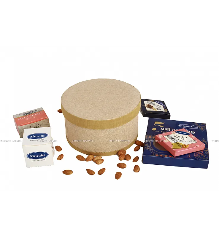 Juco with Silk Cotton Round Gift Box