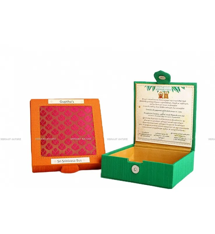 Silk Cotton and Banaras Square Magnetic Gift Box