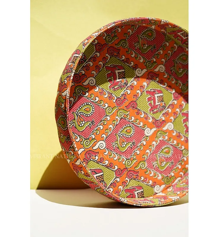 Kalamkari Round Flat Tray