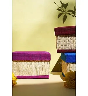 Sisal and Silk Cotton Square Gift Box